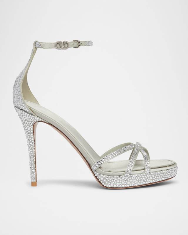 Crystal Glam Ankle-Strap Glam Sandals